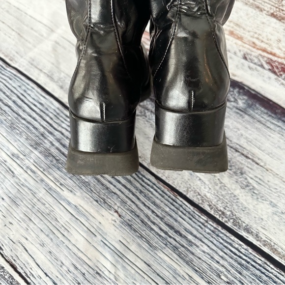 Vintage 90’s Unlisted Vegan Leather Chunky Black Boots - Picture 3 of 11